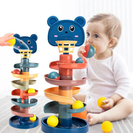 Kids Track Rolling Ball Pile Tower Toy