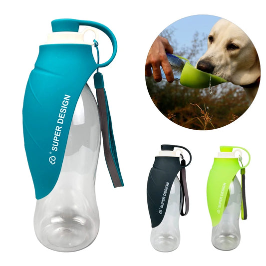 Dog Silicone Leaf Water Bottle